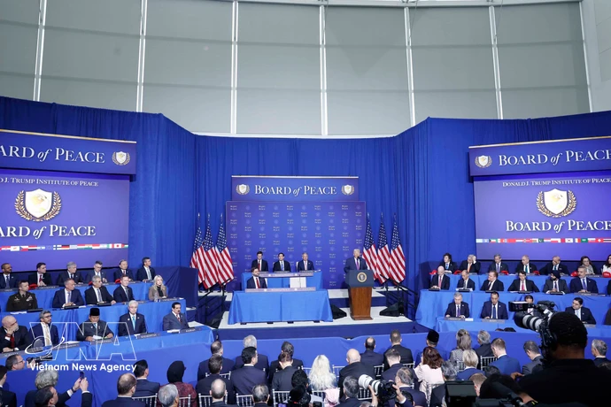 Le secrétaire général To Lam assiste à la réunion inaugurale du Conseil de la paix sur Gaza à Washington D.C., États-Unis. Photo : VNA