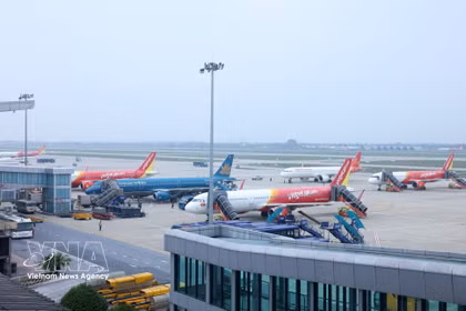 Dans un aéroport vietnamien. Photo : VNA