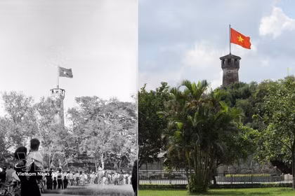 La tour du Drapeau de Hanoï, construite il y a plus de 200 ans, est un monument historique emblématique de la Cité impériale de Thang Long. Symbole de la capitale, elle témoigne de son histoire héroïque et de la résilience de générations de Hanoïens. Photo : Archives de la VNA