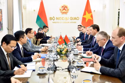 Panorama de l'entretien. Photo : ministère vietnamien des Affaires étrangères.