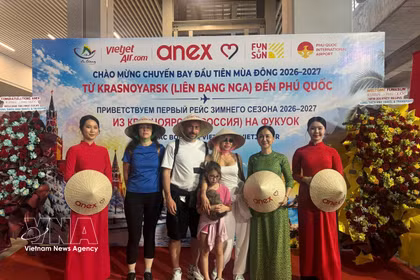 Touristes russes à Phu Quoc. Photo: VNA