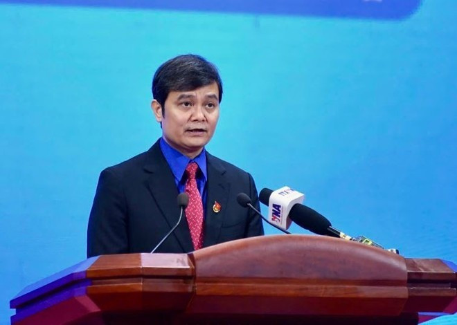 Le premier secrétaire du Comité central de l'Union de la jeunesse communiste Hô Chi Minh, Bui Quang Huy, à l'ouverture de la 24e rencontre d'amitié entre les jeunes Vietnam-Chine à Hanoï. Photo: Vietnam+ bui-quang-huy.jpg