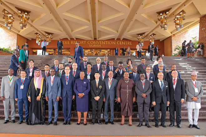 Les chefs des délégations participant à la 63e session de l'Organisation consultative juridique afro-asiatique. Photo: Ministère des Affaires étrangères anh-3-chup-chung-cac-truong-doan-aalco63.jpg