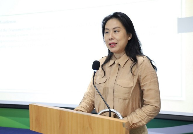 La directrice adjointe de l'ITPC, Ho Thi Quyen. Photo: VNA thuong-mai-vietnam-singapore-2.jpg