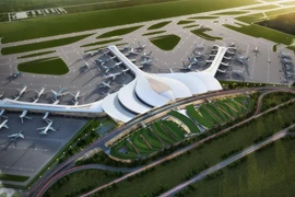 Construction du terminal et de la piste d'atterrissage de l'aéroport de Long Thanh au début de 2022