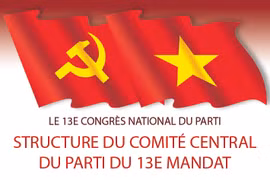La structure du Comité central du Parti du 13e mandat