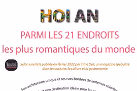 Hoi An parmi les 21 endroits les plus romantiques du monde 