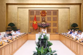 Le vice-Premier ministre Tran Hong Ha préside la réunion. Photo: VNA