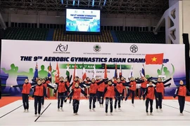 Sportifs vietnamiens lors de la cérémonie d'ouverture. Photo: VNA