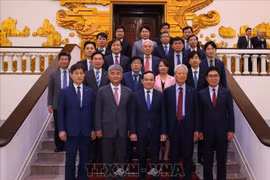 Le vice-Premier ministre Tran Luu Quang (premier rang, au milieu) et la délégation d'entreprises sud-coréennes. Photo: VNA