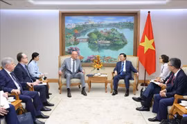 Le vice-Premier ministre Tran Hong Ha reçoit son homologue russe Dmitry Chernyshenko. Photo: VNA