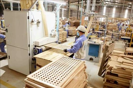 Production de meubles en bois destinés à l'exportation vers le marché américain chez la société Trieu Phu Loc dans la province de Binh Duong. Photo d'archives: VNA