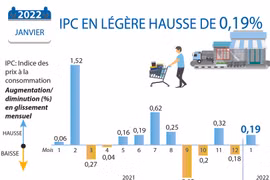 L'IPC en janvier en légère hausse sur un mois