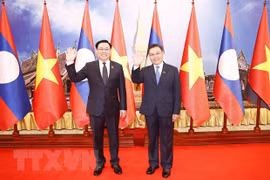 Le président de l'Assemblée nationale Vuong Dinh Hue termine sa visite officielle en Laos