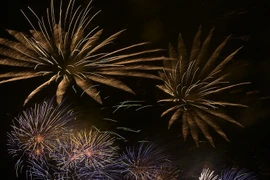 Feux d'artifice à l'occasion de la Fête des rois Hung à Phu Tho 