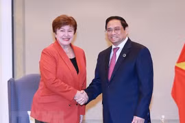 Le PM Pham Minh Chinh rencontre des dirigeants du FMI et de l'OCDE