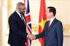 Le président Vo Van Thuong rencontre des dirigeants britanniques et le vice-président cubain
