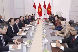  Vuong Dinh Hue s'entretient avec la présidente du Conseil représentatif du peuple d'Indonésie Puan Maharani