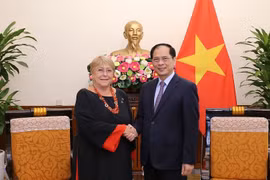 Le ministre des AE Bui Thanh Son reçoit l'ancienne présidente chilienne Michelle Bachelet Jeria