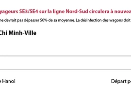 La paire de trains de voyageurs SE3/4 sur la ligne Nord-Sud circulera à nouveau à partir du 17 juin