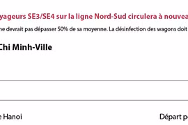 La paire de trains de voyageurs SE3/4 sur la ligne Nord-Sud circulera à nouveau à partir du 17 juin