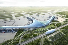 Les travailleurs toujours en poste sur le chantier de l'aéroport de Long Thanh pendant le Têt
