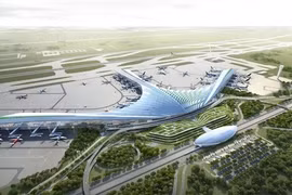 Les travailleurs toujours en poste sur le chantier de l'aéroport de Long Thanh pendant le Têt