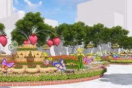 Hô Chi Minh-Ville : rue florale Nguyên Huê 2018