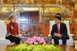 Le président du comité populaire de Hanoï reçoit des invités internationaux