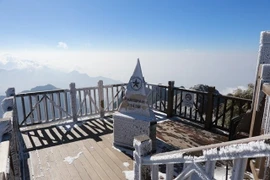 Le mont Fansipan à Sa Pa sous la neige