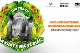 La campagne "Pratiquer le végétalisme avec les rhinocéros" a lieu à HCM-Ville