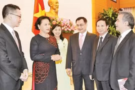 La présidente de l’AN rencontre les nouveaux ambassadeurs et représentants vietnamiens