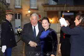 La présidente de l'Assemblée nationale rencontre le président du Sénat français