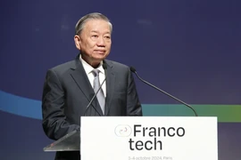 Le secrétaire général du Parti communiste du Vietnam et président vietnamien To Lam au FrancoTech, le 4 octobre à Paris. Photo: VNA