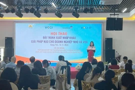 La conférence "Promouvoir l'import-export - Quelles solutions pour les petites et moyennes entreprises ?" tenue le 15 novembre. (Photo : Vietnam+)