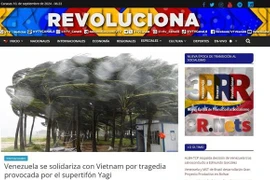 La version web de la chaîne d'État Venezolana de Televisión (VTV) a apprécié la solidarité du peuple vietnamien, affirmant que cet esprit aiderait le pays à surmonter rapidement ses pertes. Photo : capture de l'écran