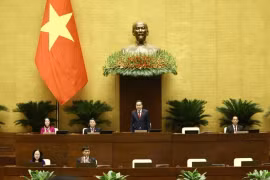 Le président de l'AN Tran Thanh Man lors de la session. Photo : VNA