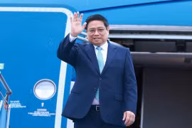 Le Premier ministre Pham Minh Chinh part pour le 8e Sommet de la Sous-région du Grand Mékong. Photo . VNA