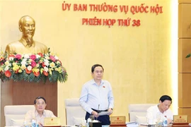 Le président de l’Assemblée nationale Trân Thanh Mân lors de la session. Photo : VNA