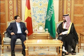 Le Premier ministre Phạm Minh Chính (gauche) et le prince héritier et Premier ministre d'Arabie Saoudite, Mohammed bin Salman Bin Abdulaziz Al Saud. Photo : VNA