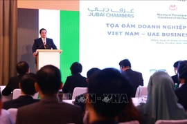 Le Premier ministre Pham Minh Chinh lors du table ronde d'affaires Vietnam-Émirats arabes unis. Photo : VNA