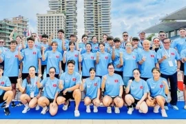 L'équipe vietnamienne aux Championnats d'Asie du Sud-Est de nage avec palmes 2024. (Photo : Vietnam Sports Team)