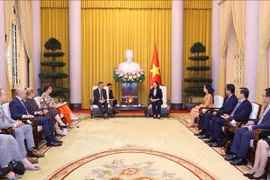 La vice-présidente Vo Thi Anh Xuan reçoit le ministre-président du Land de Hesse Boris Rhein. Photo: VNA