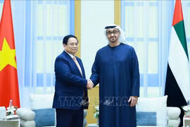 Le Premier ministre Pham Minh Chinh s'entretient avec le président des Émirats arabes unis (EAU), Mohamed ben Zayed Al Nahyan. Photo: VNA