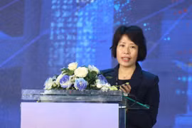 Nguyen Thi Bich Ngoc, vice-ministre du Plan et de l'Investissement prend la parole. Photo: VNA