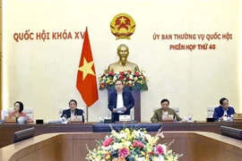 Le président de l'AN Tran Thanh Man prend la parole. Photo: VNA