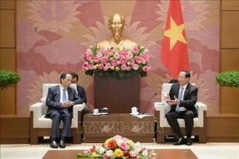 Le vice-président de l'Assemblée nationale (AN) Tran Quang Phuong (droite) et Ji Bingxuan, vice-président du Comité permanent de l'Assemblée populaire nationale de Chine. Photo: VNA