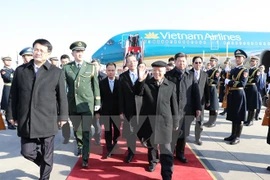 Cérémonie d'accueil du secrétaire général du PCV Nguyen Phu Trong à Pékin 