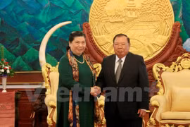 Les dirigeants laotiens reçoivent la vice-présidente de l’AN Tong Thi Phong