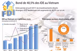 Bond de 40,5% des IDE au Vietnam